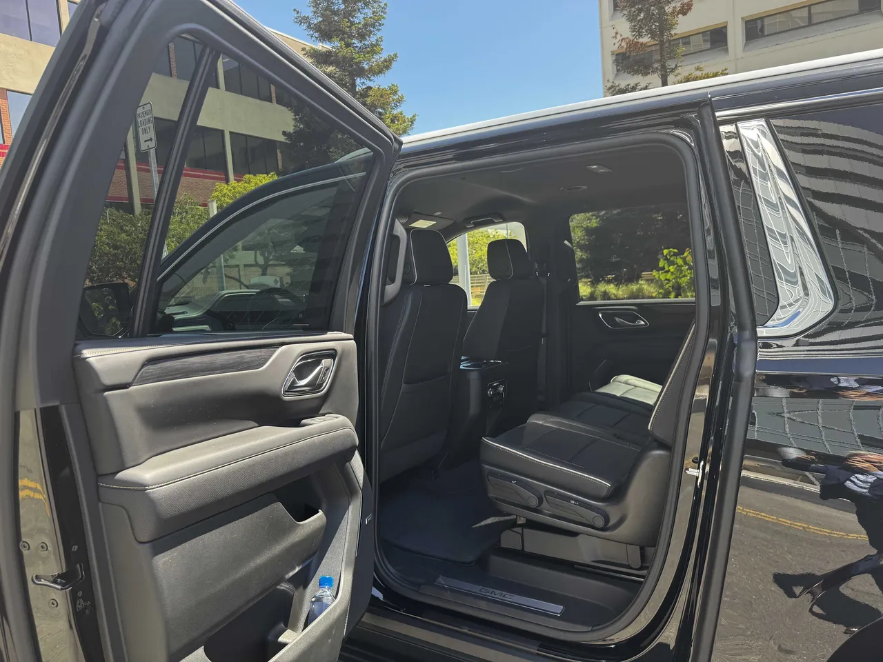 GMC Yukon interior for black car service in San Mateo County, CA