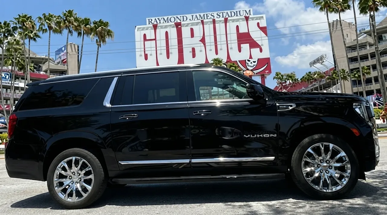 Black GMC Yukon for airport transfers Black GMC Yukon for airport transfers