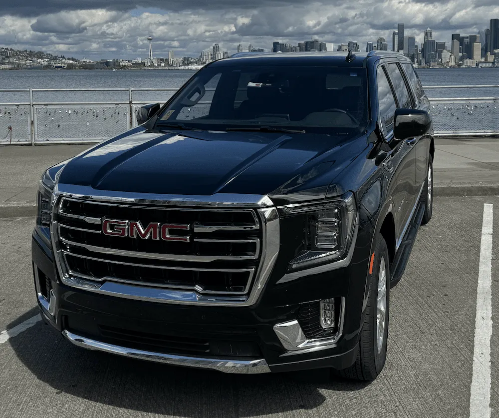 Black GMC Yukon XL for black car service in Seattle, WA