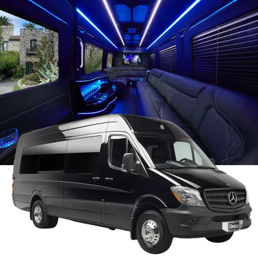 Grech Mercedes-Benz Sprinter Limousine for party bus rental