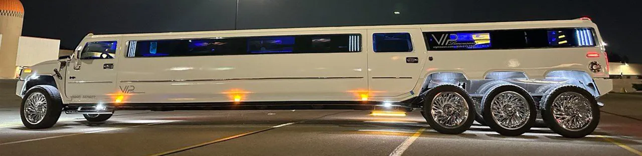 Hummer H2 Triple Axle White for limo rental Hummer H2 Triple Axle White for limo rental