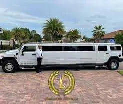 White Hummer Limousine for hummer limo rental in Allgood, AL