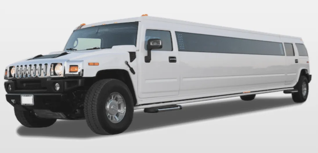 White Hummer Limousine for hummer limo rental in Tomah, WI