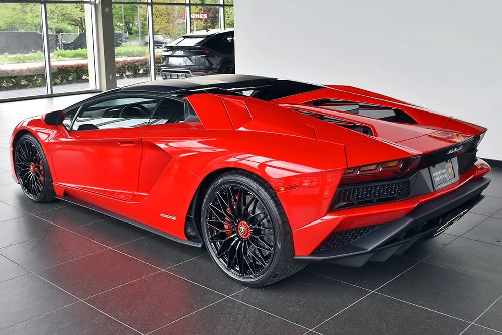 Red Lamborghini Aventador S, photo 4 for sports car rental