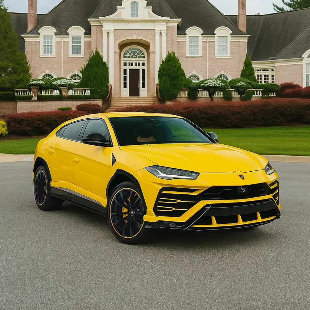 Gold Lamborghini Urus Giallo Auge for airport transfers Gold Lamborghini Urus Giallo Auge for airport transfers