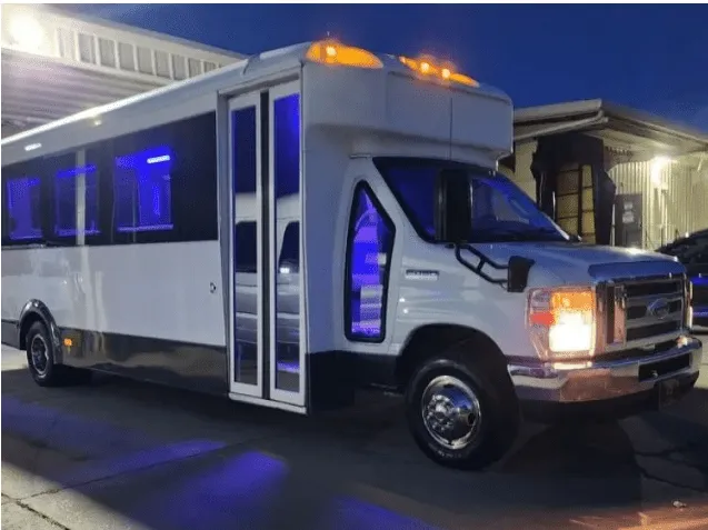 Limousine Bus exterior for prom car rental in Kenner, LA Limousine Bus exterior for prom car rental in Kenner, LA