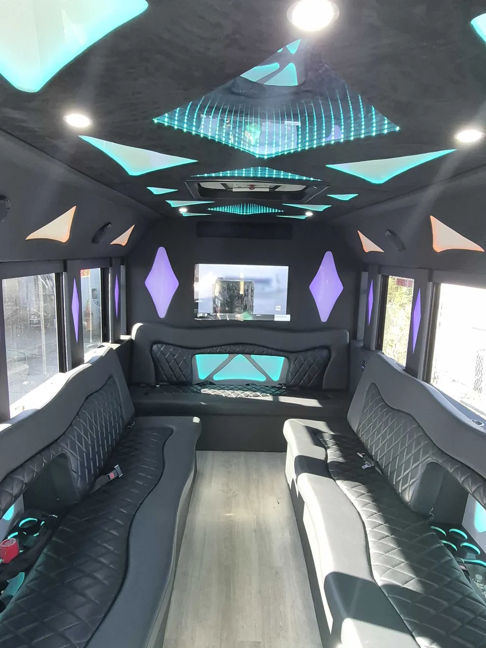 Limo Bus interior, photo 3 for party bus rental in Monroe City, IN