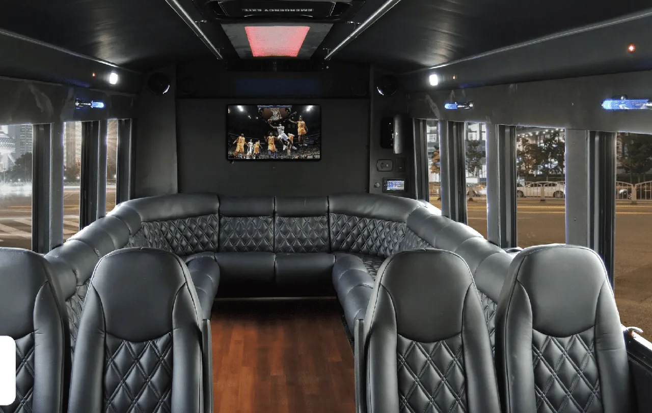 Limo Coach interior, photo 2 for party bus rental in New Galilee, PA
