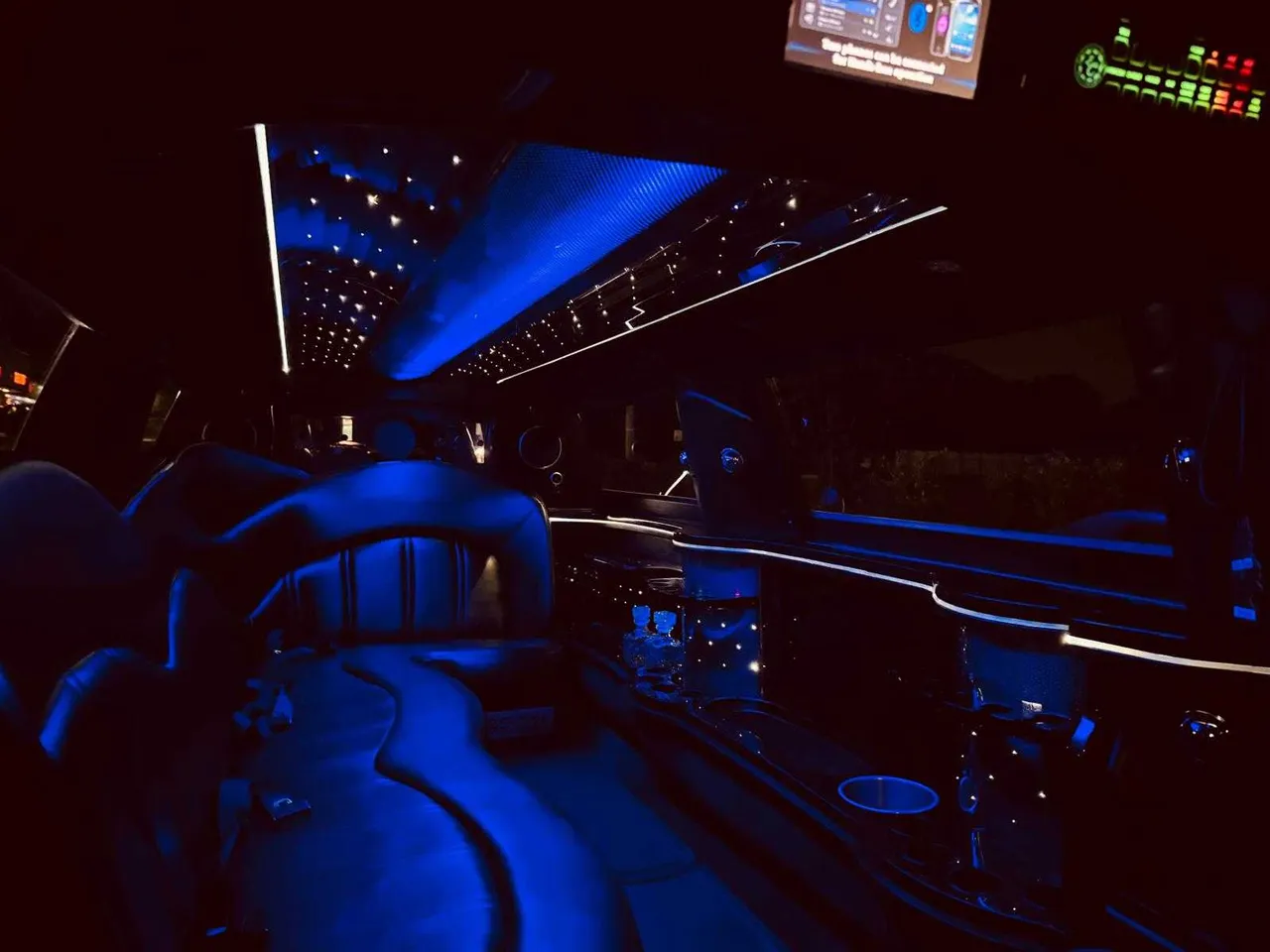Lincoln MKT Limo interior for prom car rental in Worthington, IN