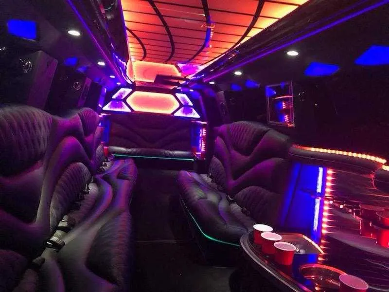 Lincoln MKT Limo interior for prom car rental in Prospect Park, PA