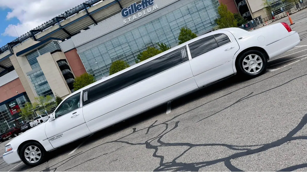 White Lincoln Town CAR Limousine #4 for prom car rental in Clinton County, PA