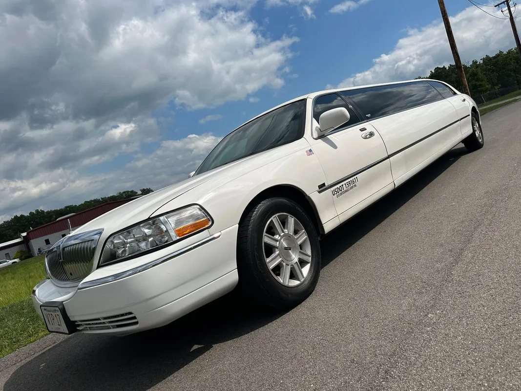 White Lincoln Town CAR Limousine #6, photo 3 for limo rental in Hampden County, MA