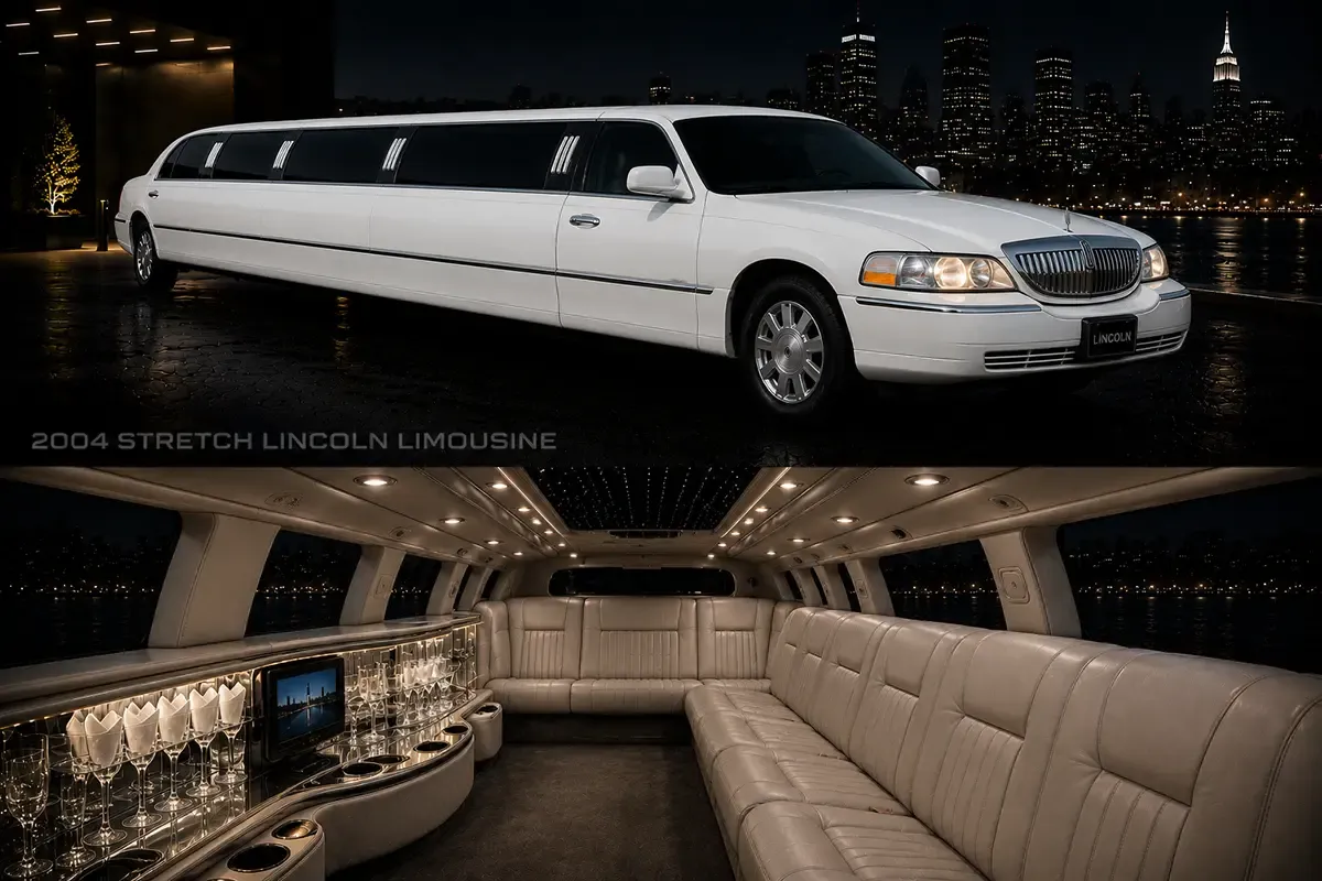 Lincoln Town Car Stretch Limousine — White for wedding car rental in Boise, ID