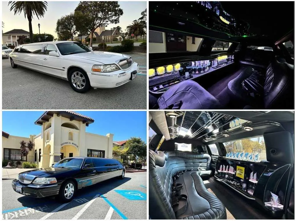 White Lincoln Towncar Limousine for prom car rental in Rodeo, CA