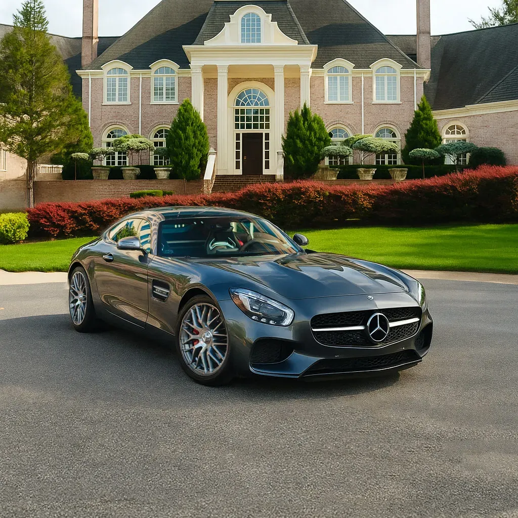 Silver Mercedes-AMG GTS Coupe for sedan rental in Crosby, PA