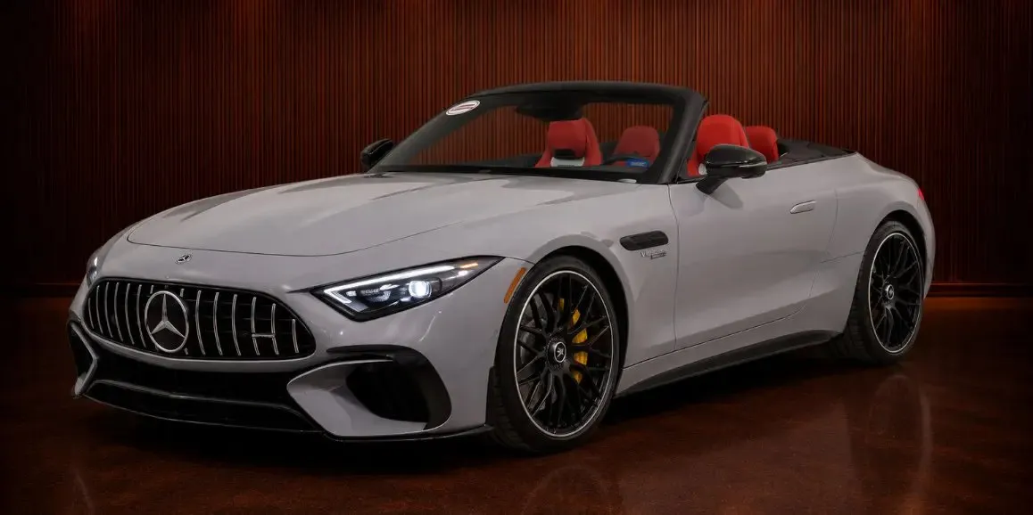 Silver Mercedes-AMG SL 63 for exotic car rental in Leitchfield, KY