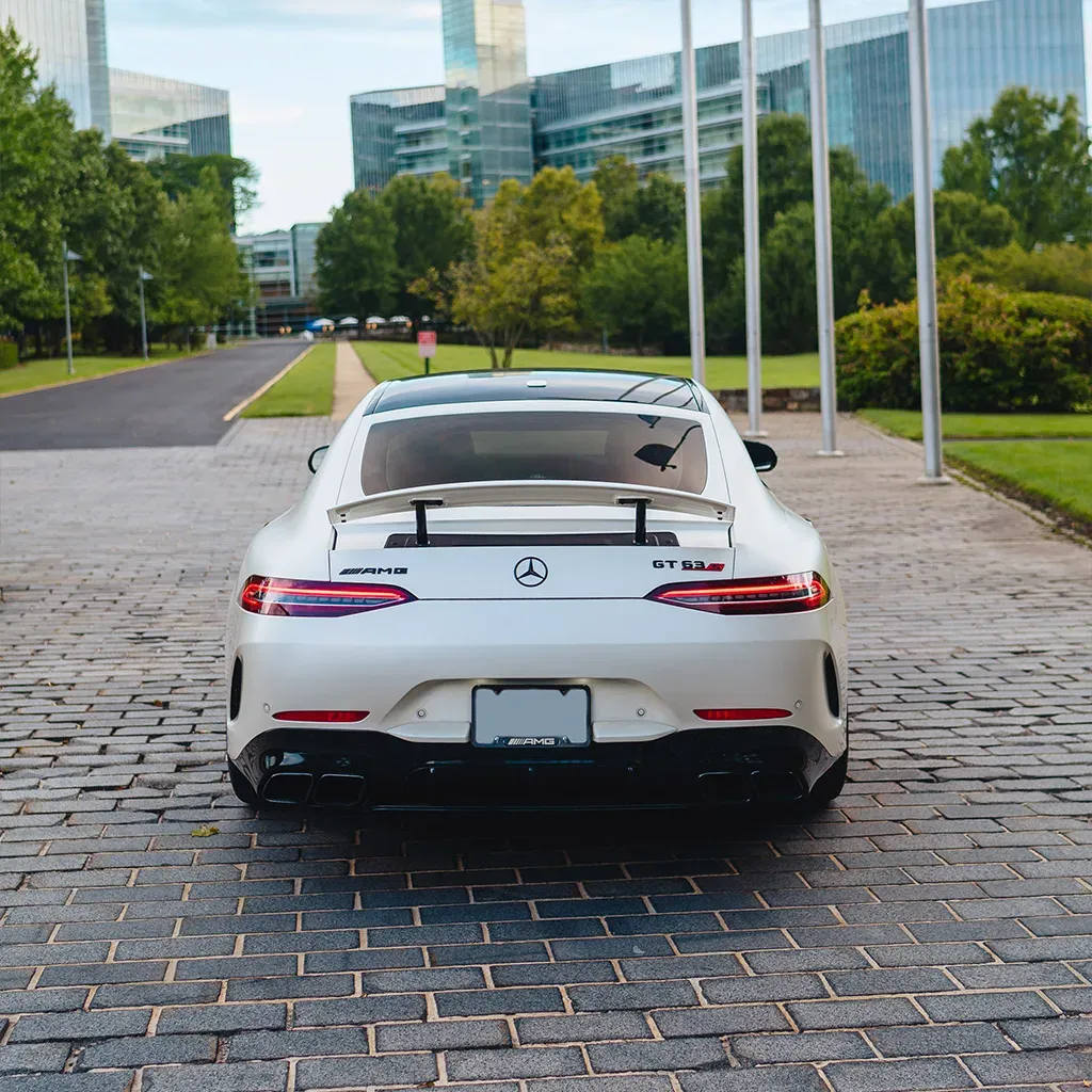 White Mercedes-Benz AMG GT63S with Starlight Headliner, photo 11 for sedan rental in Rockville, MD White Mercedes-Benz AMG GT63S with Starlight Headliner, photo 11 for sedan rental in Rockville, MD