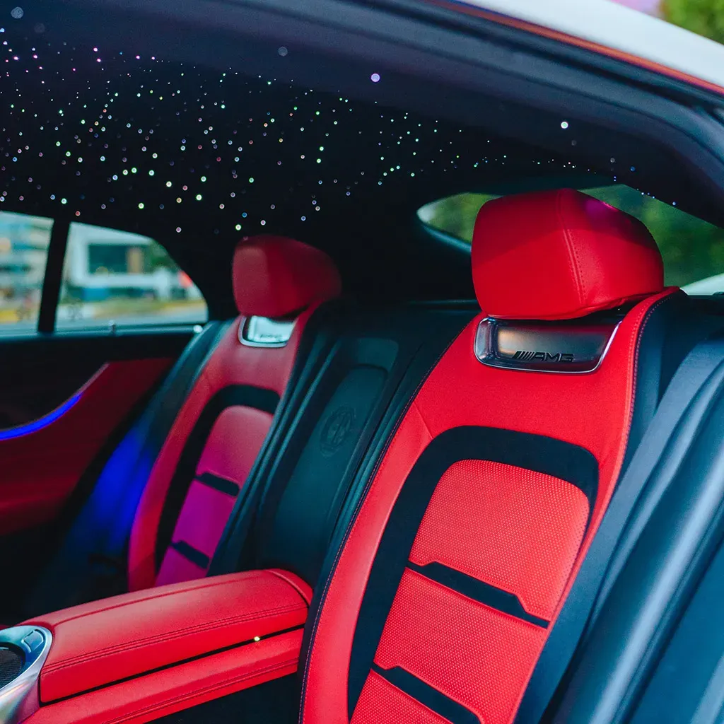 White Mercedes-Benz AMG GT63S with Starlight Headliner, photo 2 for sedan rental in Delaware