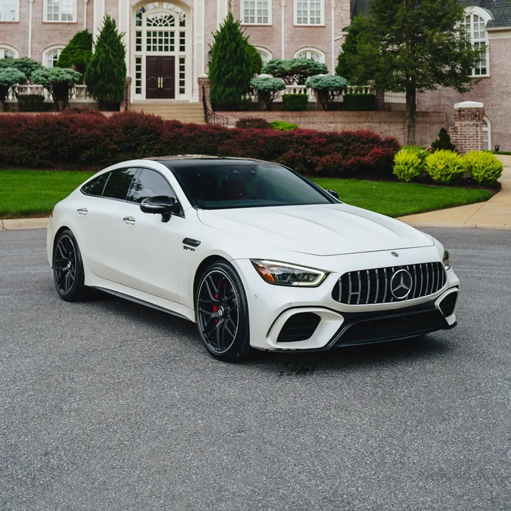 White Mercedes-Benz AMG GT63S with Starlight Headliner for sedan rental in Delaware