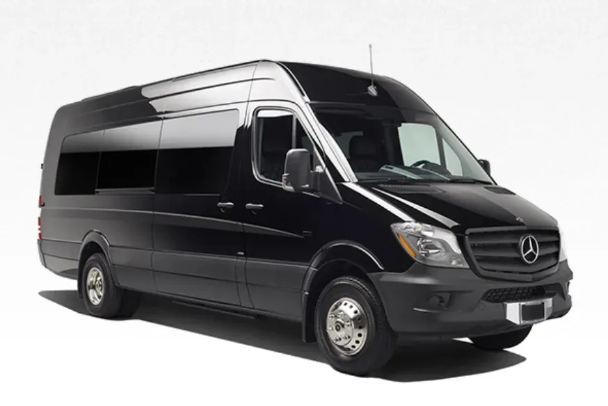 Black Mercedes-Benz Executive Sprinter for minibus rental in Solano County, CA Black Mercedes-Benz Executive Sprinter for minibus rental in Solano County, CA