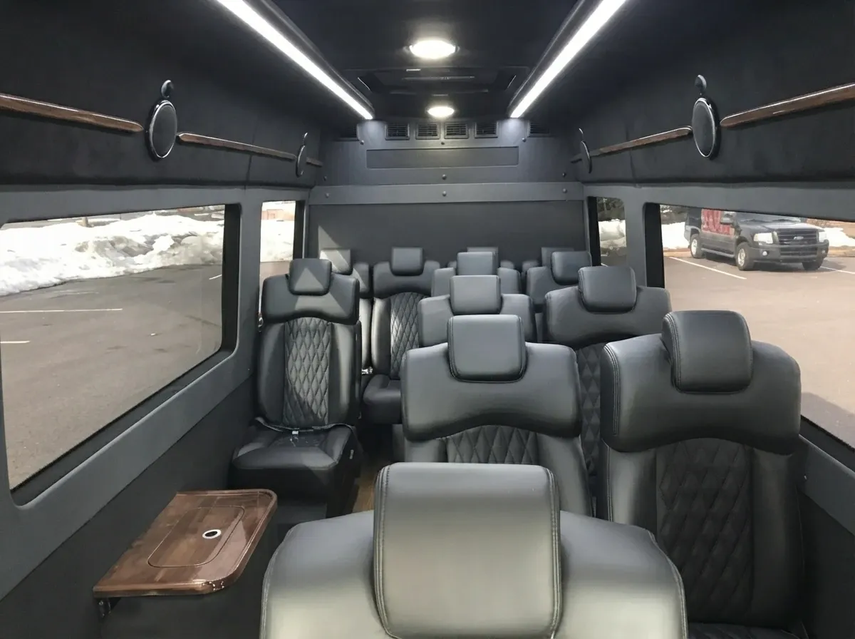 Black Mercedes-Benz Executive Sprinter for minibus rental Black Mercedes-Benz Executive Sprinter for minibus rental