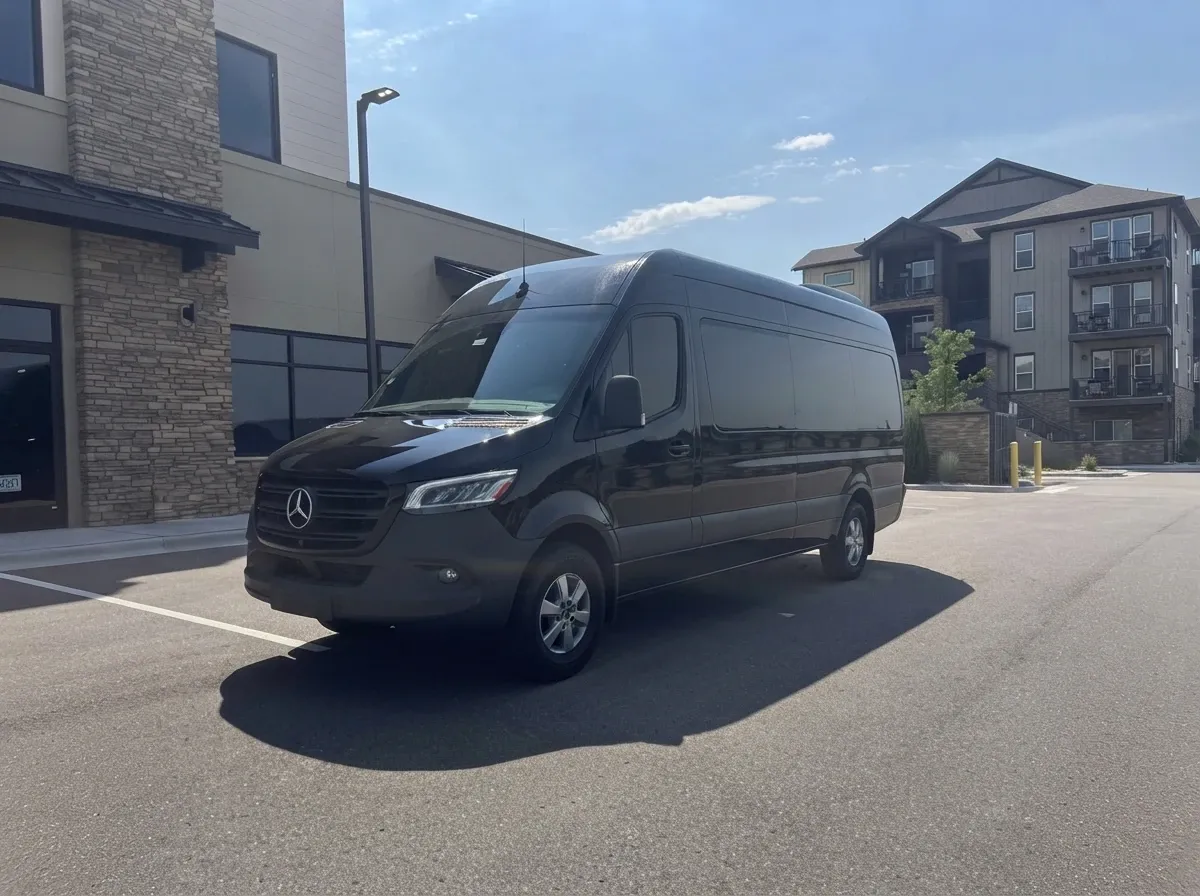 Black Mercedes-Benz Executive Sprinter for minibus rental Black Mercedes-Benz Executive Sprinter for minibus rental