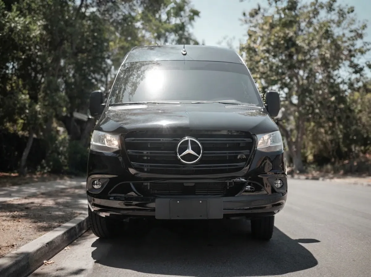 Black Mercedes-Benz Jet Sprinter for minibus rental Black Mercedes-Benz Jet Sprinter for minibus rental