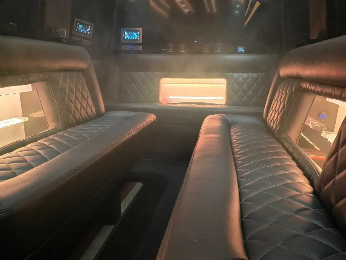 Black Mercedes-Benz Limousine Sprinter, photo 2 for party bus rental Black Mercedes-Benz Limousine Sprinter, photo 2 for party bus rental