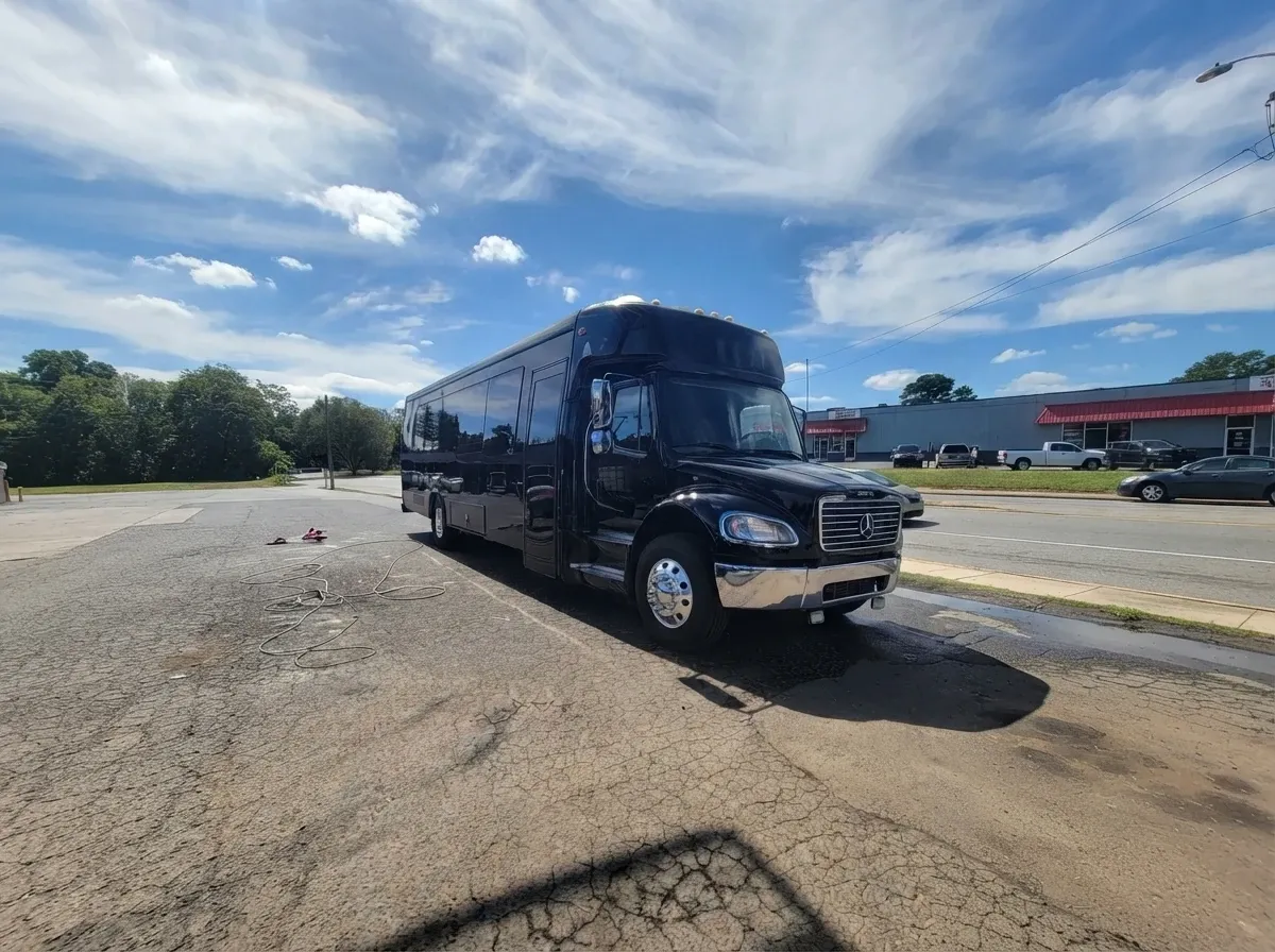 Black Mercedes-Benz Party Buses for party bus rental