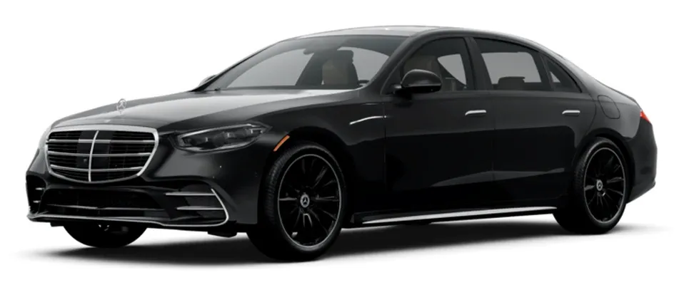 Black Mercedes-Benz S-Class for black car service in Byron, CA