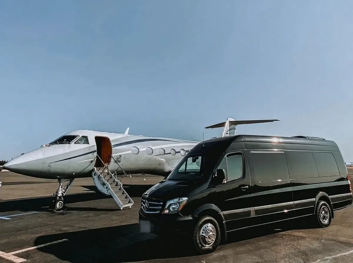 Black Mercedes-Benz Shuttle Sprinter for minibus rental Black Mercedes-Benz Shuttle Sprinter for minibus rental