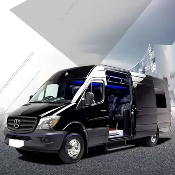 Black Mercedes-Benz Sprinter Executive Shuttle for black car service in Becker, MN