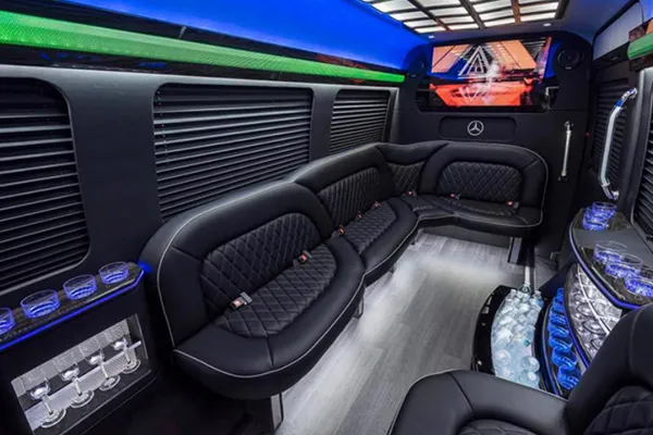 Mercedes-Benz Sprinter Limousine for party bus rental