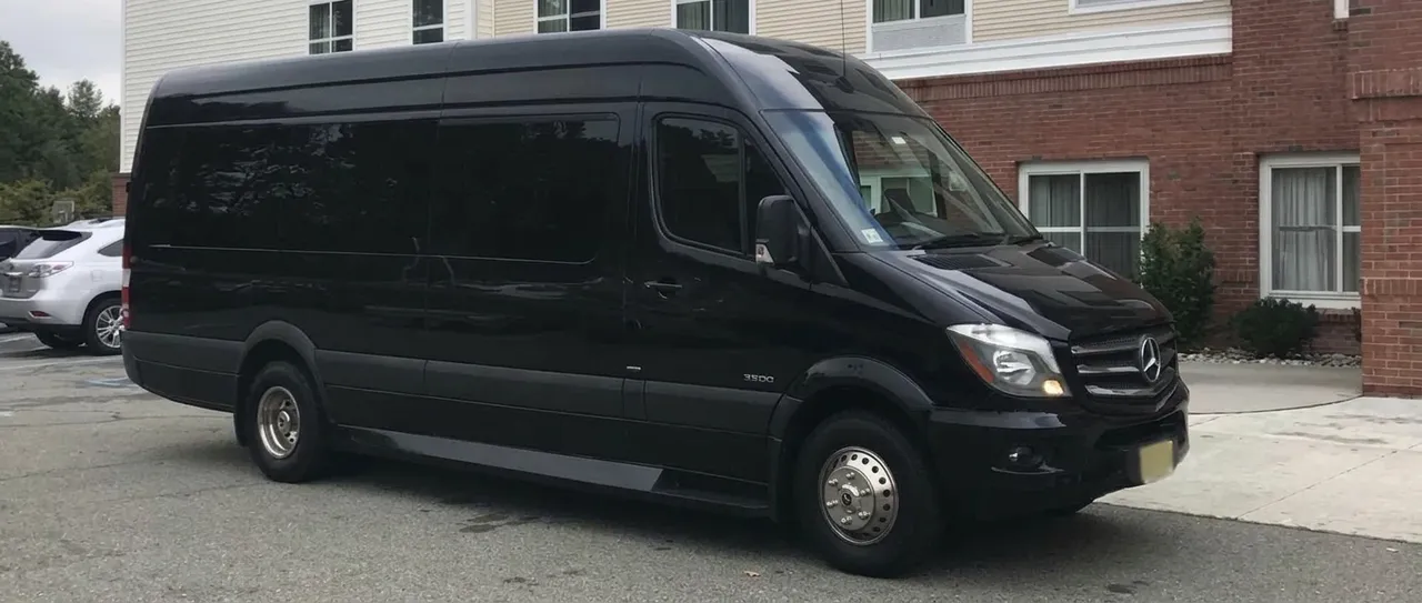 Black Mercedes-Benz Sprinter Limousine, photo 3 for party bus rental Black Mercedes-Benz Sprinter Limousine, photo 3 for party bus rental