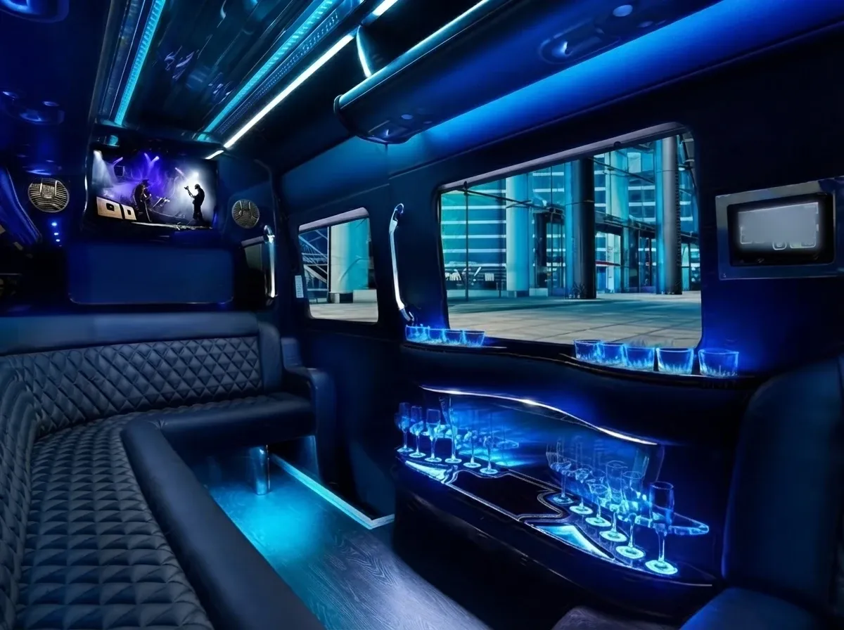 Black Mercedes-Benz Sprinter Limousine, photo 8 for mercedes sprinter rental in Moss Point, MS