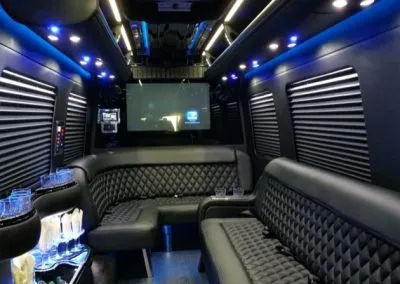 Mercedes-Benz Sprinter Limousine interior for cadillac escalade limo in Madison, MN