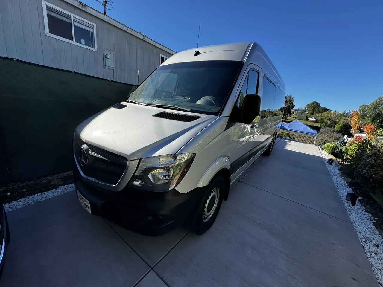 Silver Mercedes-Benz Sprinter Party Limousine Bus for party bus rental
