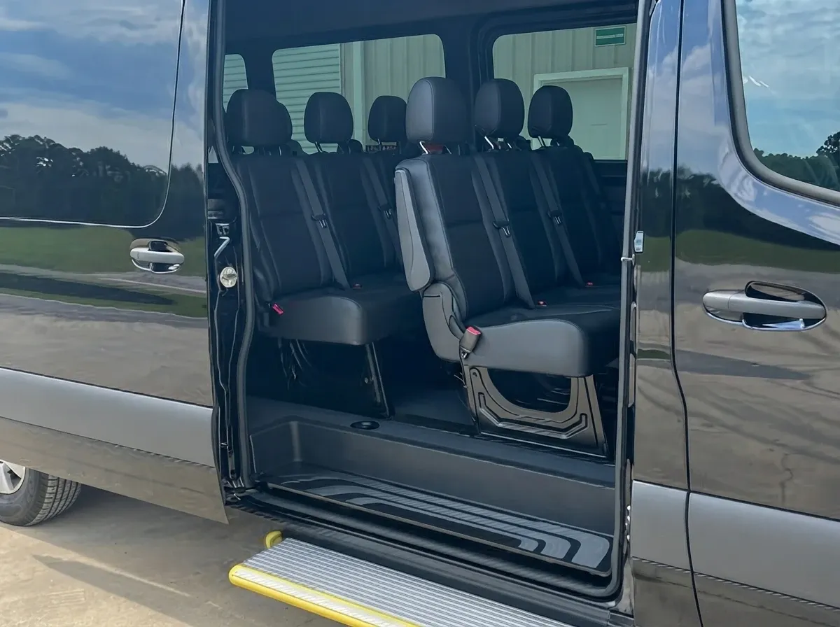 Black Mercedes-Benz Sprinter Shuttle Van, photo 4 for minibus rental Black Mercedes-Benz Sprinter Shuttle Van, photo 4 for minibus rental