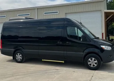 Black Mercedes-Benz Sprinter Shuttle Van, photo 2 for minibus rental in Sierra Blanca, TX