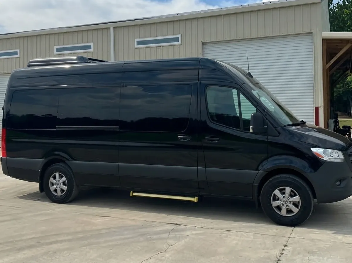 Black Mercedes-Benz Sprinter Shuttle Van, photo 2 for minibus rental Black Mercedes-Benz Sprinter Shuttle Van, photo 2 for minibus rental