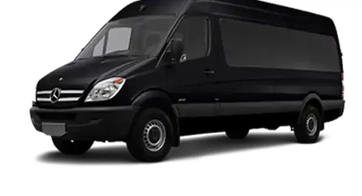 Black Mercedes-Benz Sprinter Van for minibus rental Black Mercedes-Benz Sprinter Van for minibus rental