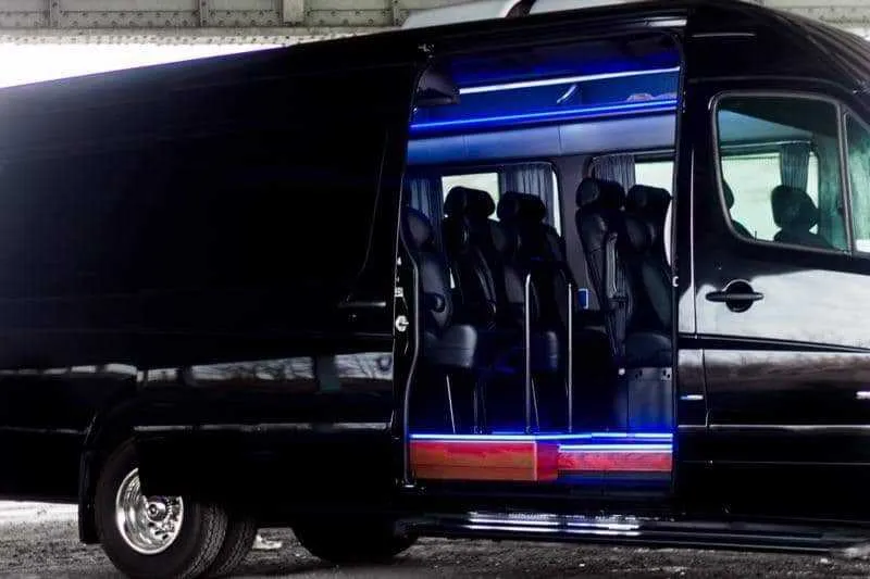 Black Mercedes Executive Sprinter for mini coach rental in Jackson Heights, NY