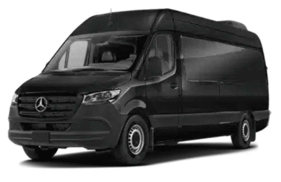 Black Mercedes Executive Sprinter for minibus rental in Goldonna, LA