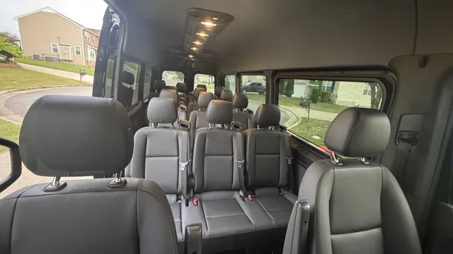 Mercedes Executive Sprinter interior for mini coach rental in Mississippi State, MS