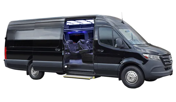 Black Mercedes Executive Sprinter for mercedes sprinter rental in Plymouth, CA