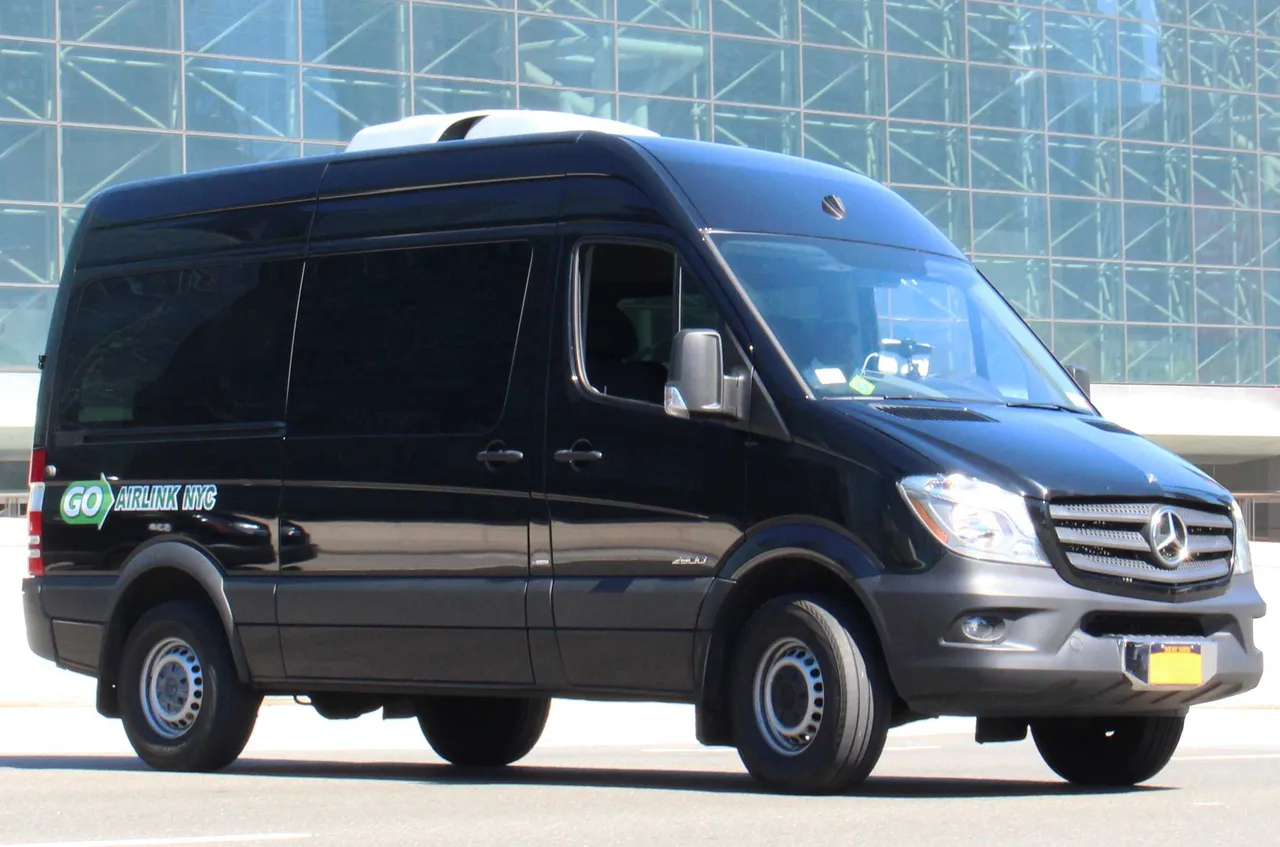 Black Mercedes Executive Sprinter for mini coach rental in Great River, NY