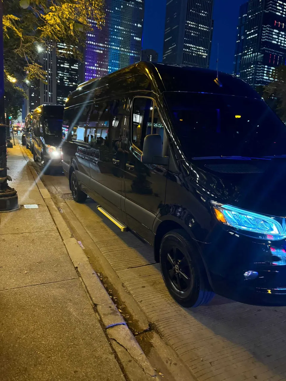 Black Mercedes Executive Sprinter for mini coach rental in New Lenox, IL