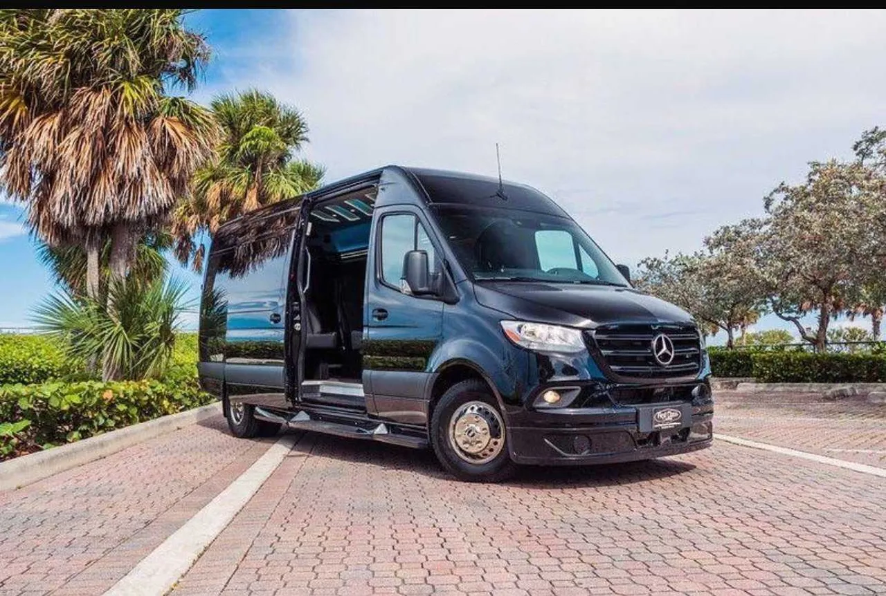 Black Mercedes Executive Sprinter for mini coach rental in Homestead, FL