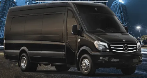 Black Mercedes Executive Sprinter for mini coach rental in Smock, PA