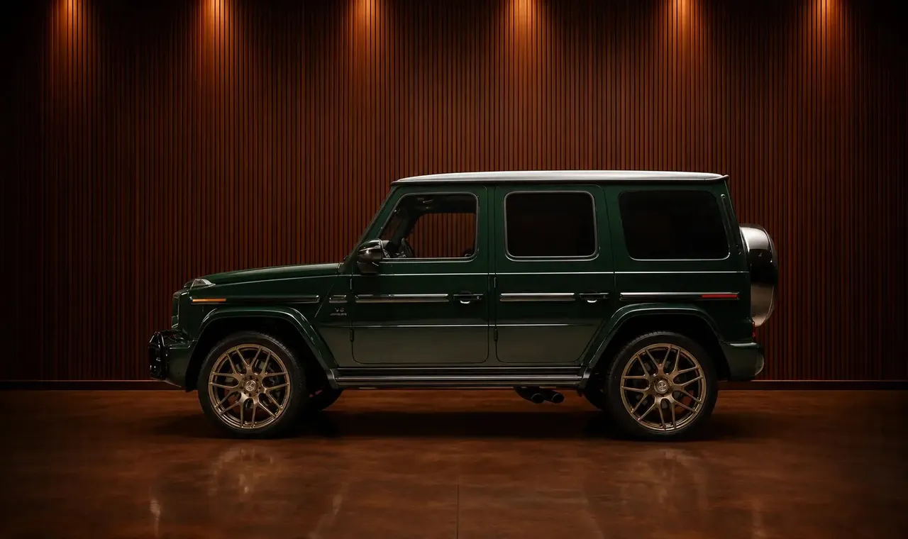 Green Mercedes-Benz G63 AMG for airport transfers Green Mercedes-Benz G63 AMG for airport transfers